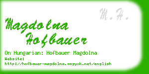 magdolna hofbauer business card